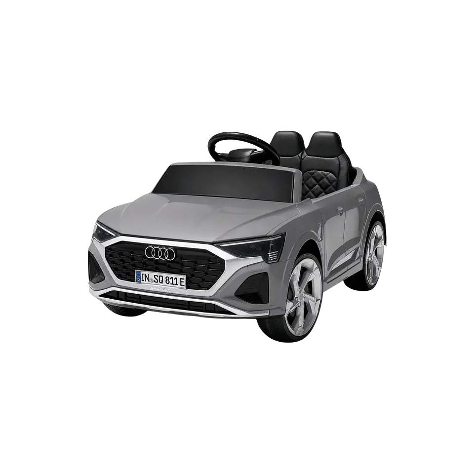 AUDI SQ8 12V Cinza c/ RODAS DE BORRACHA E ASSENTO EM PELE 1
