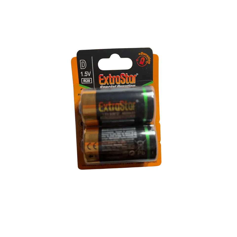 Pilhas EXTRASTAR D 1.5V R20 Pack 2 1