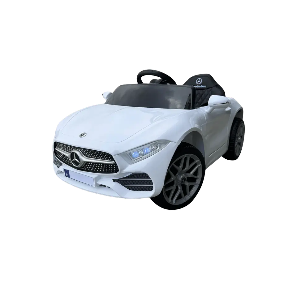 MERCEDES CLS 350 12v BRANCO c/ RODAS DE BORRACHA E ASSENTO EM PELE 1