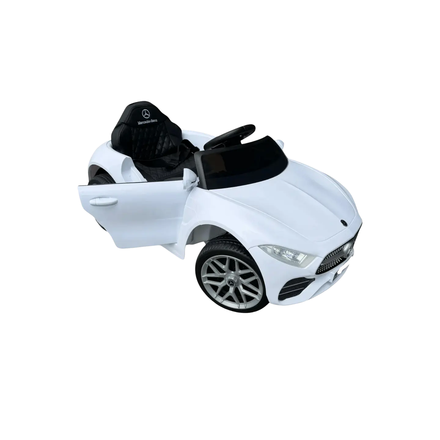 MERCEDES CLS 350 12v BRANCO c/ RODAS DE BORRACHA E ASSENTO EM PELE 4