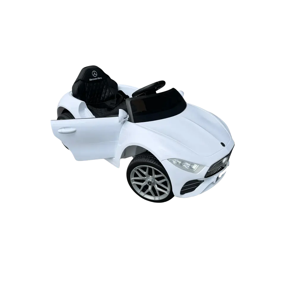 MERCEDES CLS 350 12v BRANCO c/ RODAS DE BORRACHA E ASSENTO EM PELE 4
