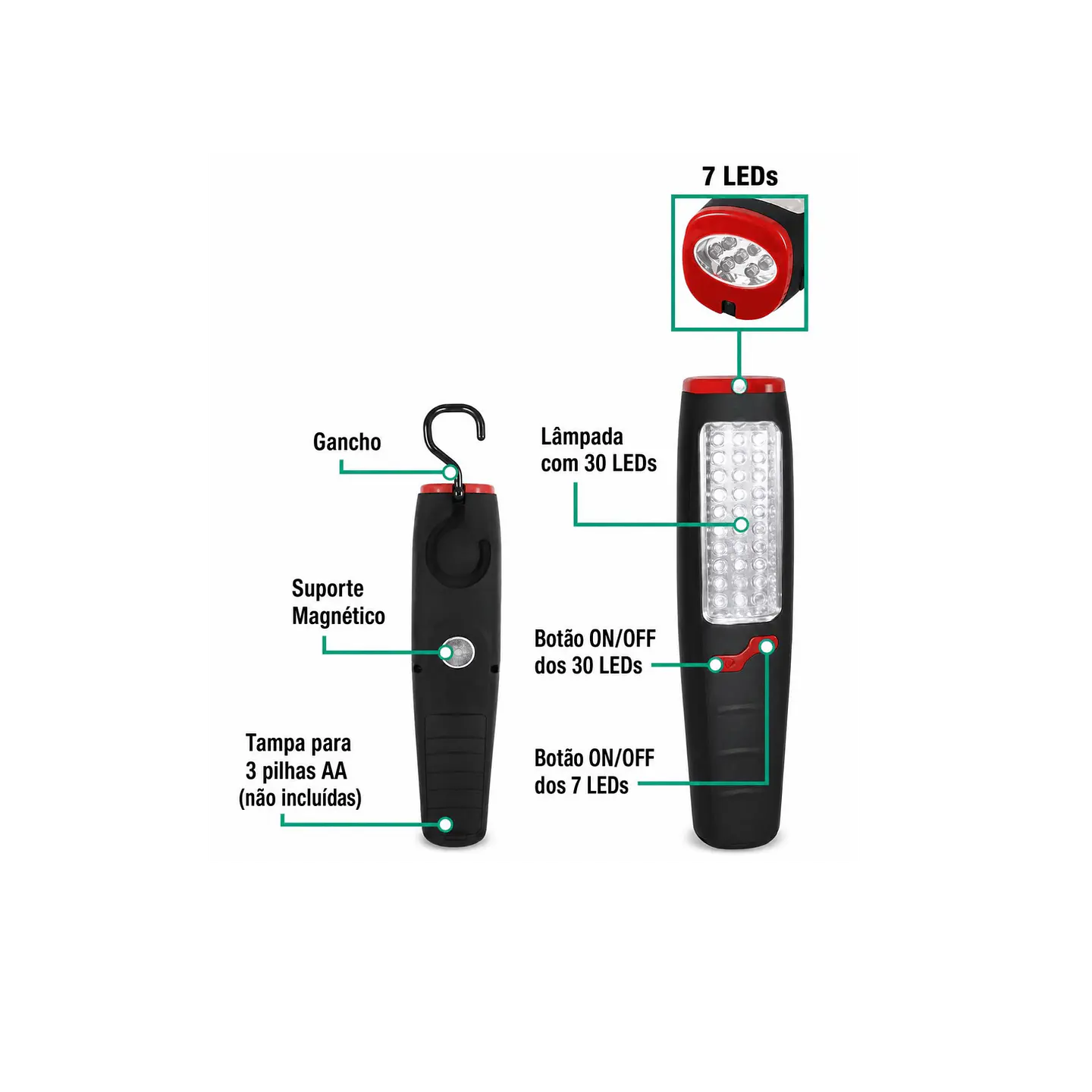 Luz de trabalho multiusos (2 modos de luz) 5