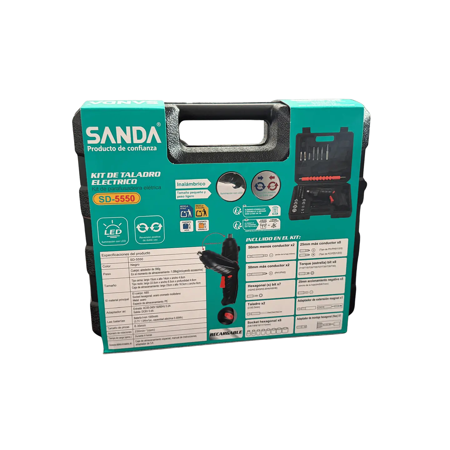 Kit de parafusadora elétrica (46 Peças) 2