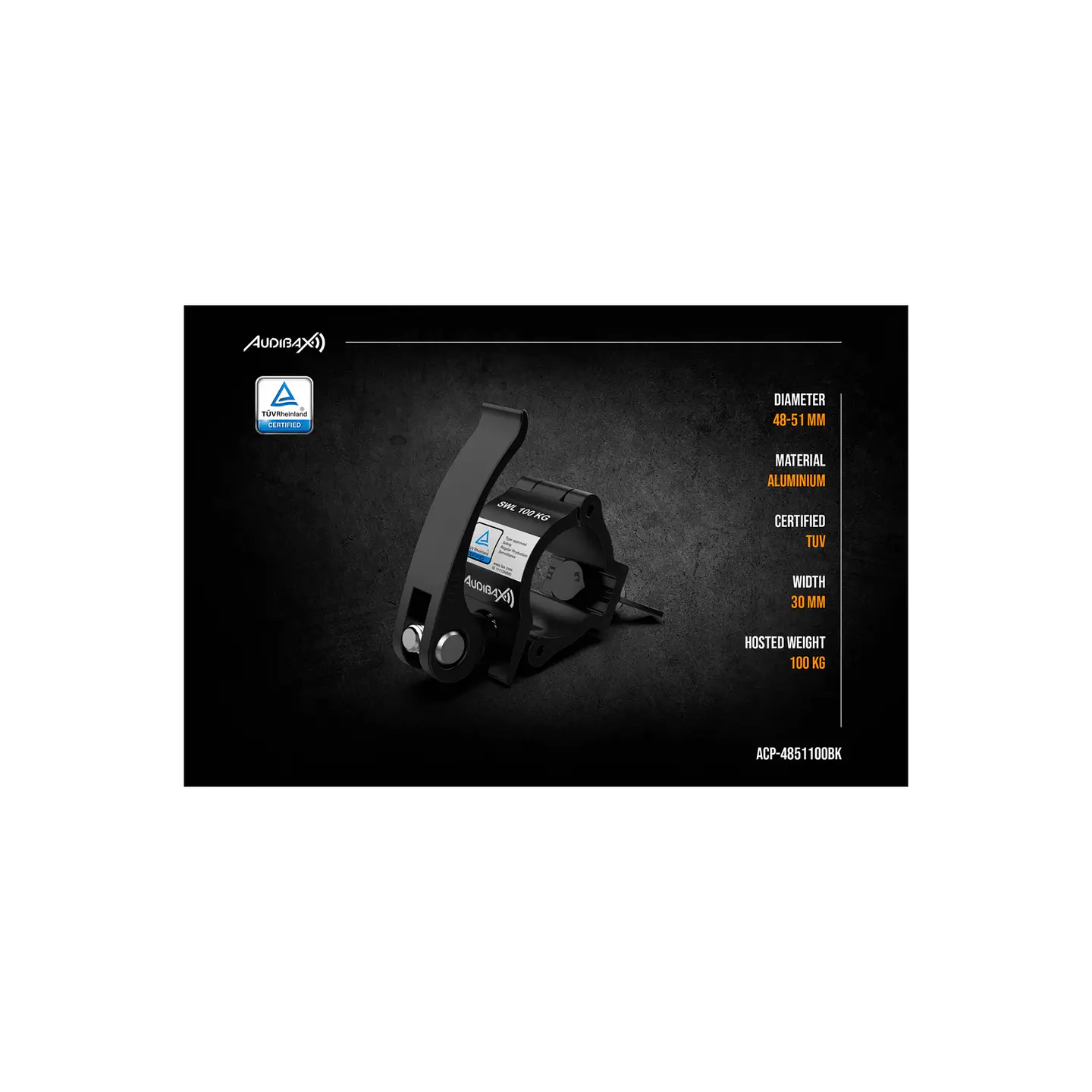 Audibax ACP-4851100BK Garra 48-51mm 100Kg 6