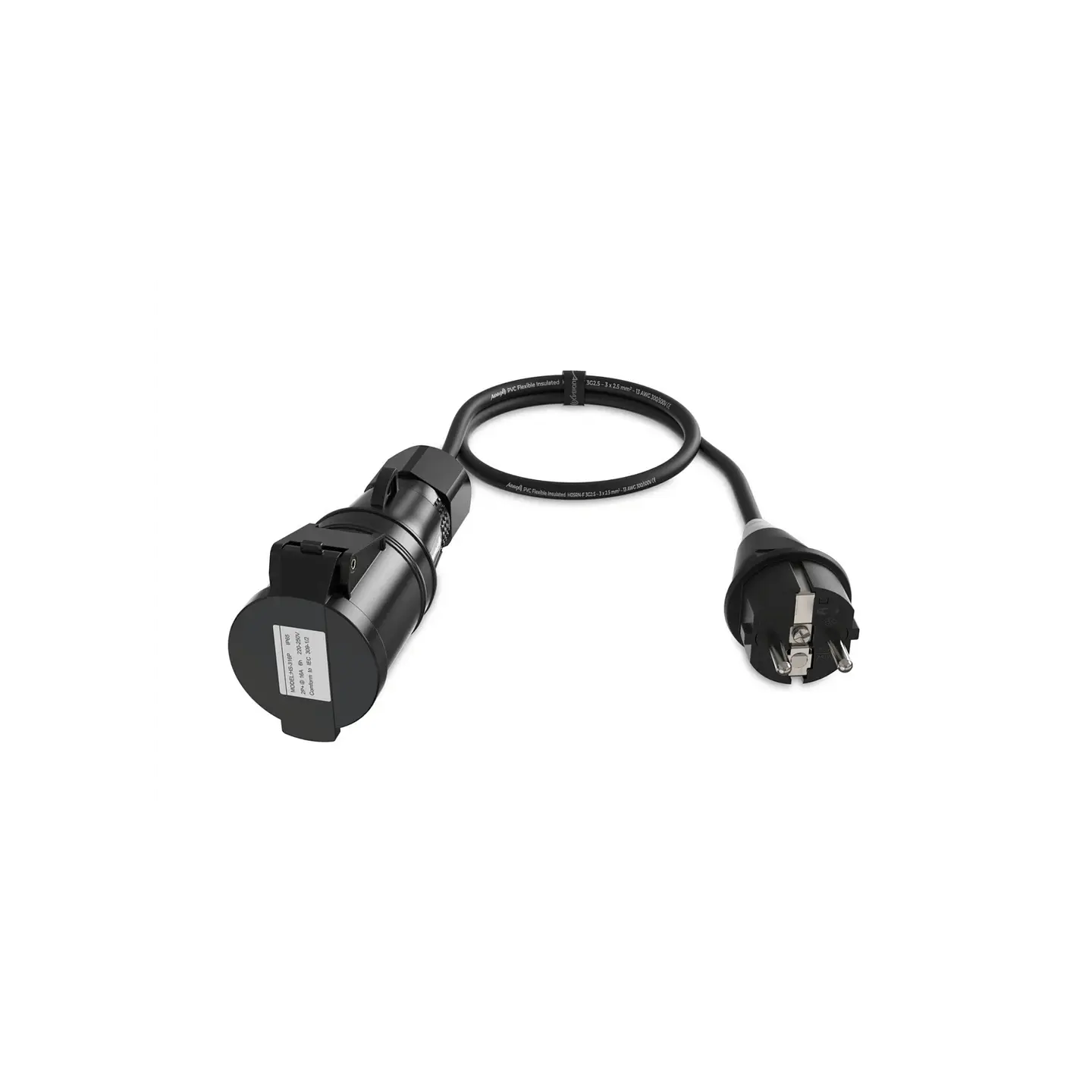 Audibax A-SC-CEE3P-25 Schuko para CEE 16A Cabo Adaptador Fêmea 3P 1m 2