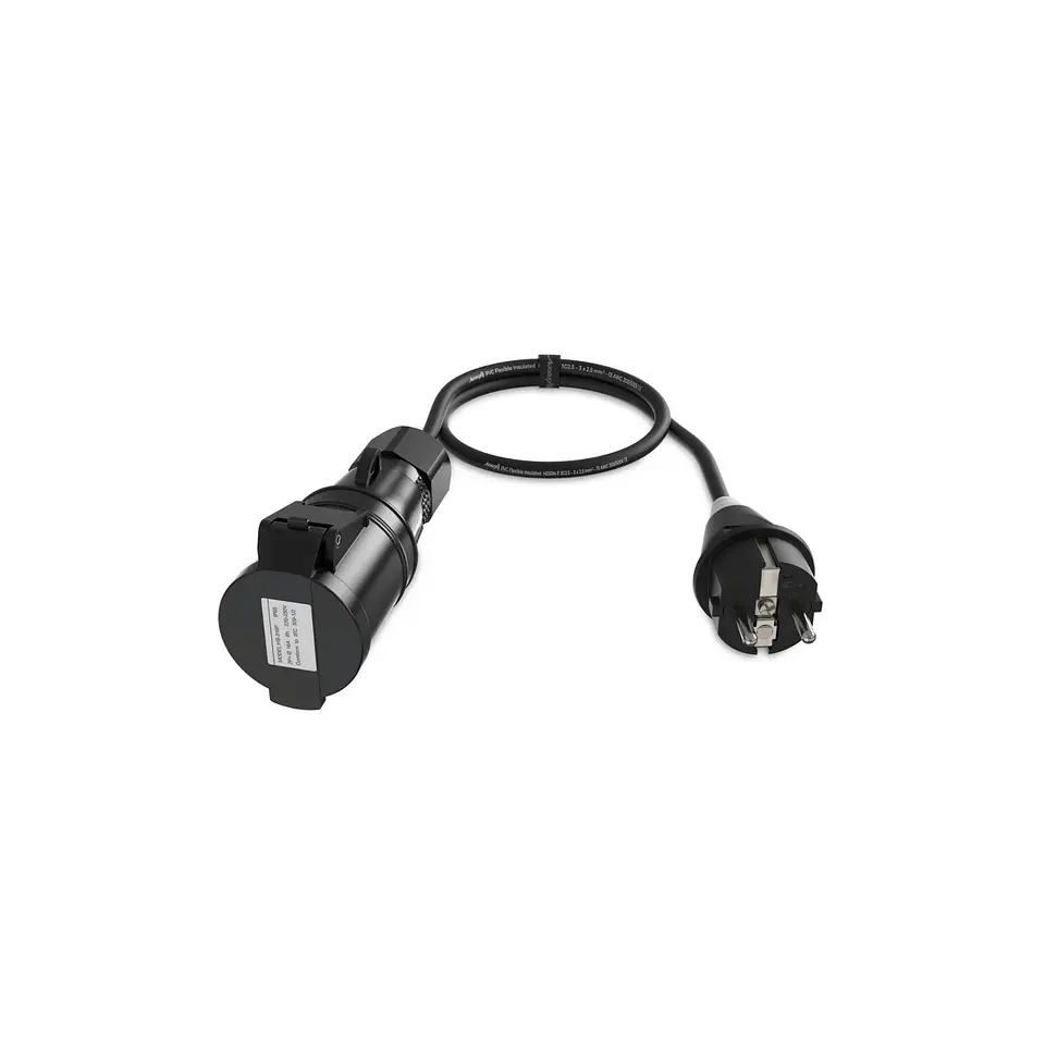 Audibax A-SC-CEE3P-25 Schuko para CEE 16A Cabo Adaptador Fêmea 3P 1m 2