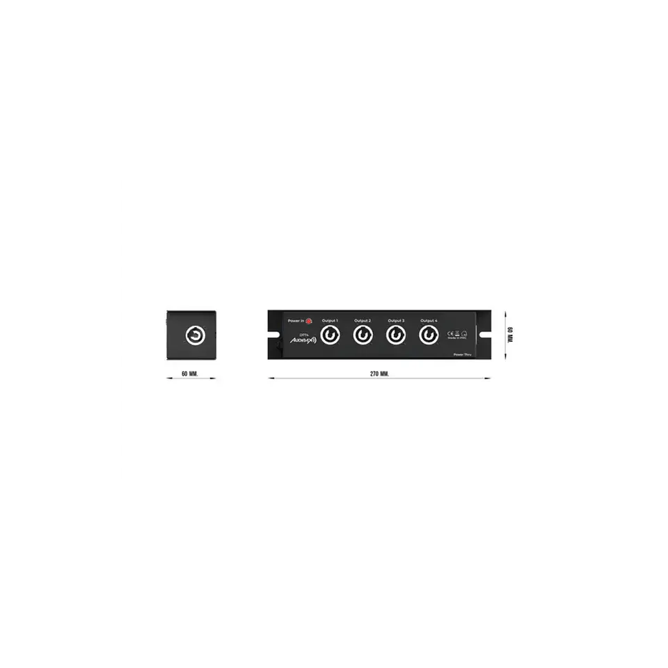 Distribuidor de Energia Audibax DPT4 16A 1 entrada powerCON para 4 saídas powerCON + 1 saída 4