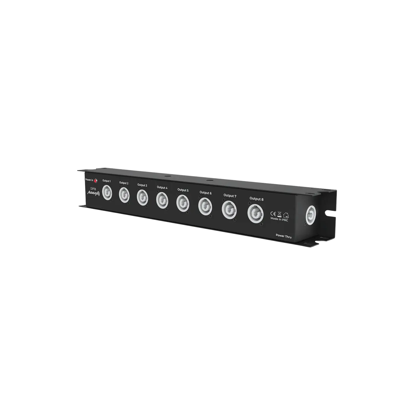 Distribuidor de Energia Audibax DPT8 16A 1 entrada powerCON para 8 saídas powerCON + 1 saída 3