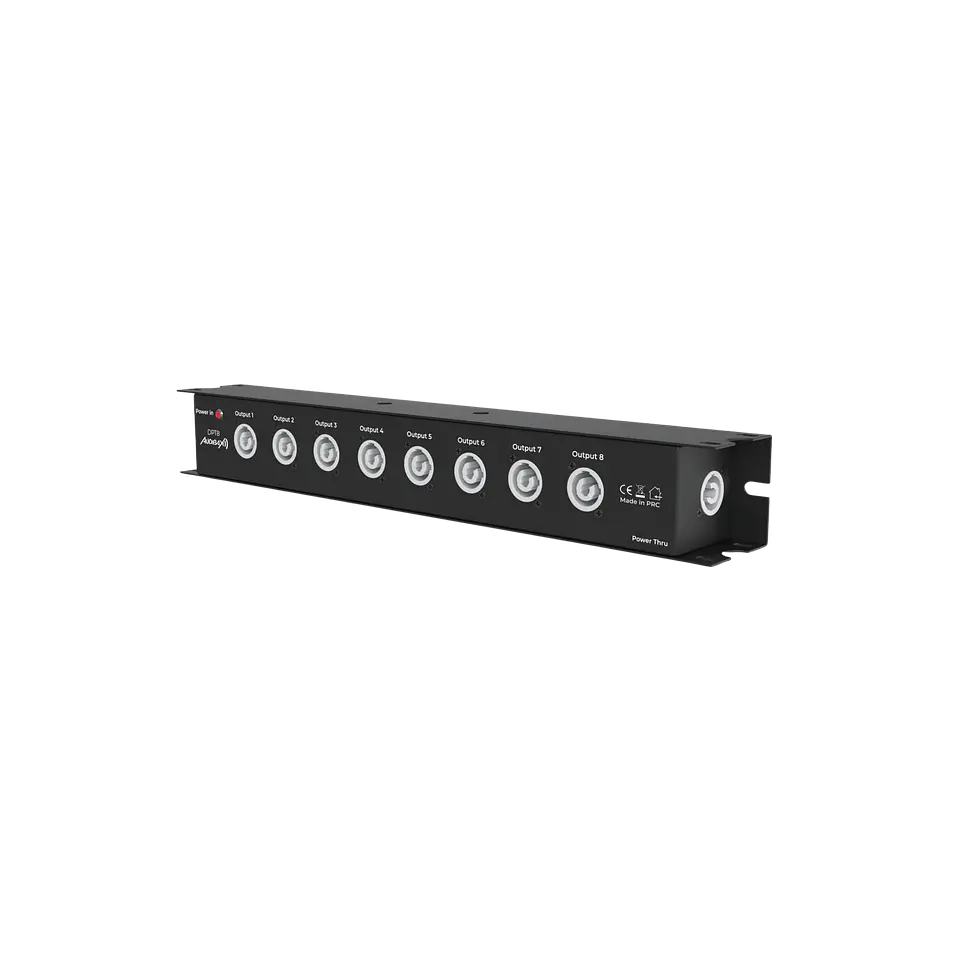 Distribuidor de Energia Audibax DPT8 16A 1 entrada powerCON para 8 saídas powerCON + 1 saída 3