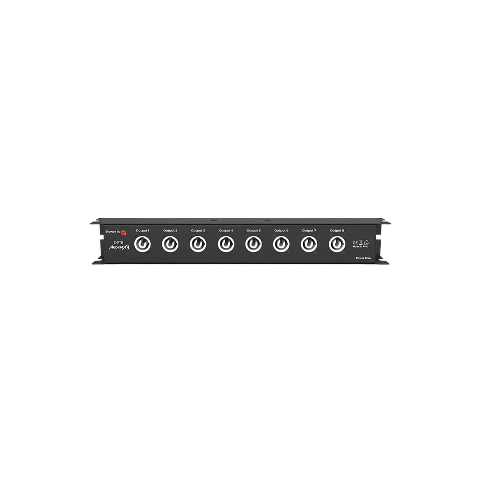 Distribuidor de Energia Audibax DPT8 16A 1 entrada powerCON para 8 saídas powerCON + 1 saída 1