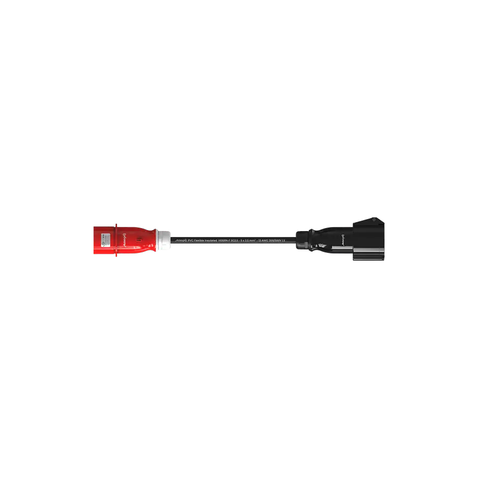 Audibax A-CEE-16-32-25 Cabo Adaptador CEE 16A 5p macho para 32A 5p fêmea 1 m 6