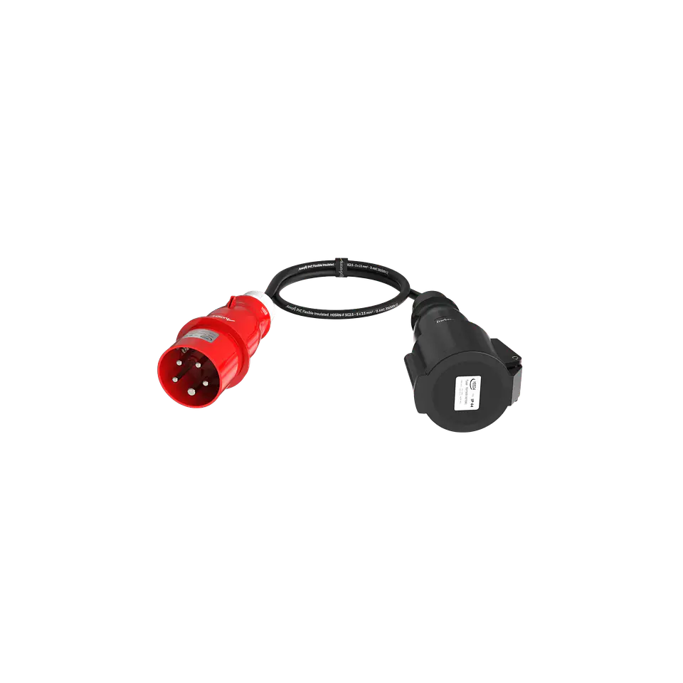 Audibax A-CEE-16-32-25 Cabo Adaptador CEE 16A 5p macho para 32A 5p fêmea 1 m 2
