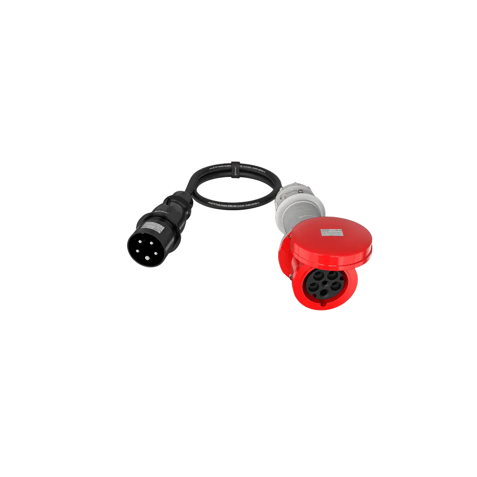 Audibax A-CEE-32-63-60 Cabo Adaptador CEE 16A 5p macho para 63A 5p fêmea 1 m 1
