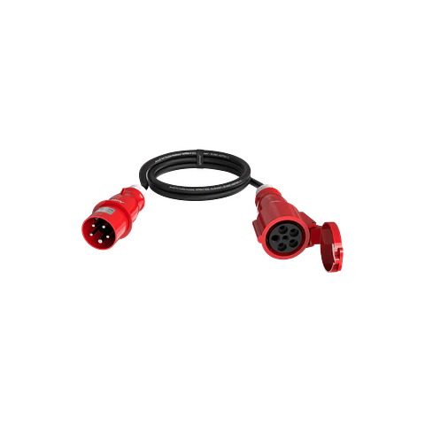 Audibax CEE500-60-5P CEE 32A 5p macho para 32A 5p fêmea 5p cabo 5 m