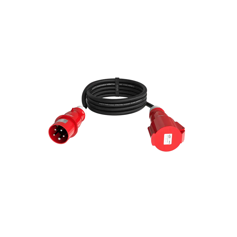 Audibax CEE1000-60-5P CEE Cable 32A 5p macho para 33A 5p fêmea 10 m 2