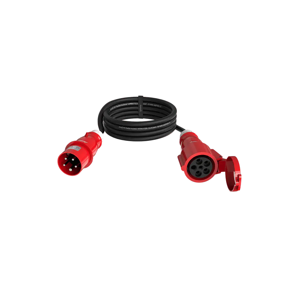 Audibax CEE1000-60-5P CEE Cable 32A 5p macho para 33A 5p fêmea 10 m 1