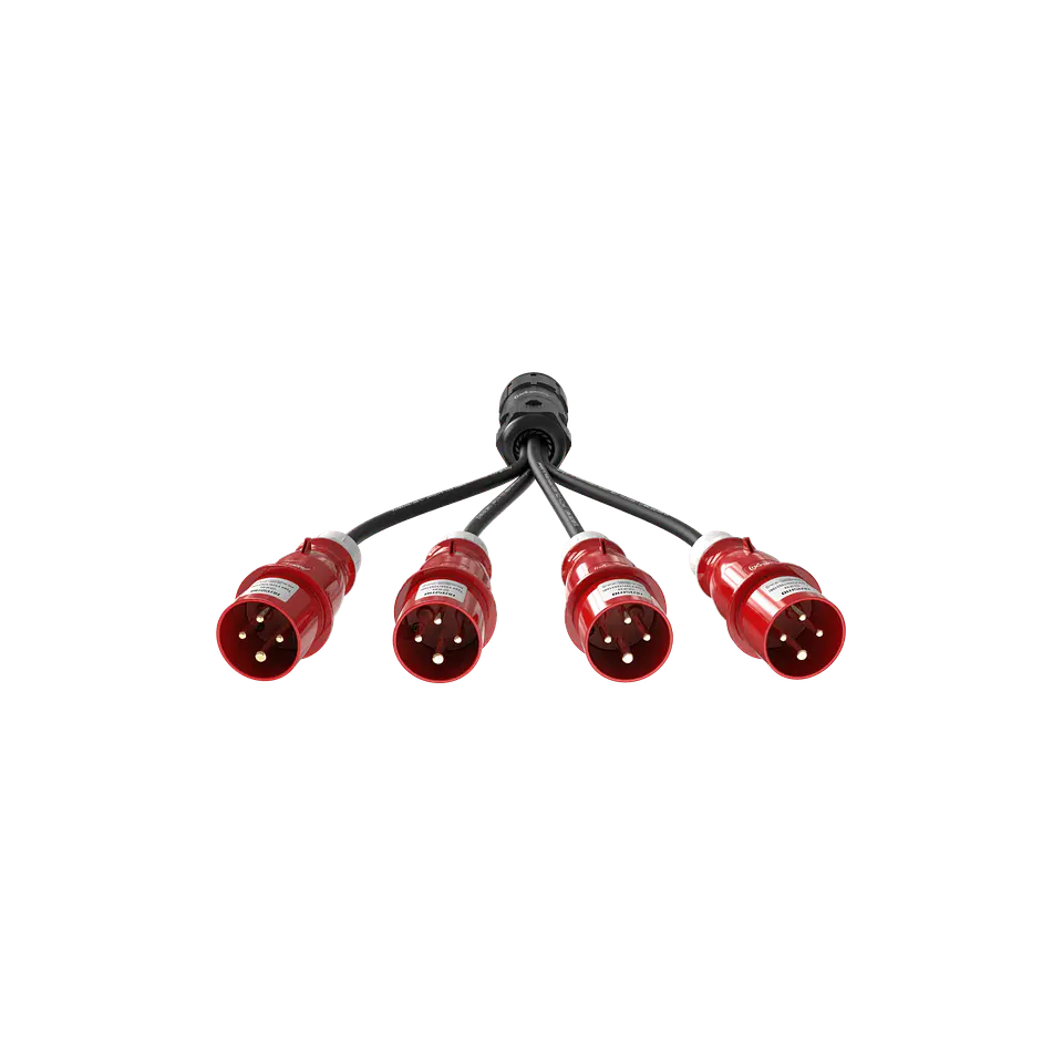 Audibax A-SCP-F-4CEE4P-M-25 Socapex Cable 19p Fêmea para 4x CEE 16A 4p Macho 0,5 m 3