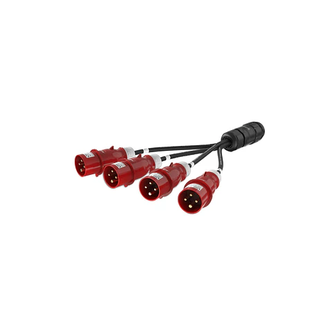 Audibax A-SCP-F-4CEE4P-M-25 Socapex Cable 19p Fêmea para 4x CEE 16A 4p Macho 0,5 m