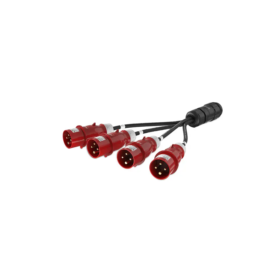 Audibax A-SCP-F-4CEE4P-M-25 Socapex Cable 19p Fêmea para 4x CEE 16A 4p Macho 0,5 m 2