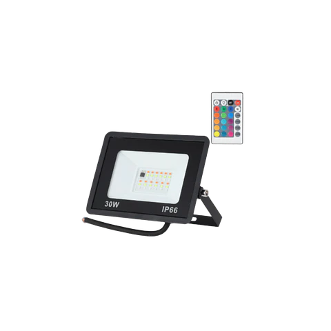 Projetor LED RGBW com controle remoto 30W