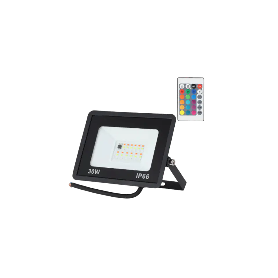 Projetor LED RGBW com controle remoto 30W 1