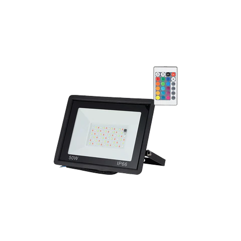 Projetor LED RGBW com controle remoto 50W