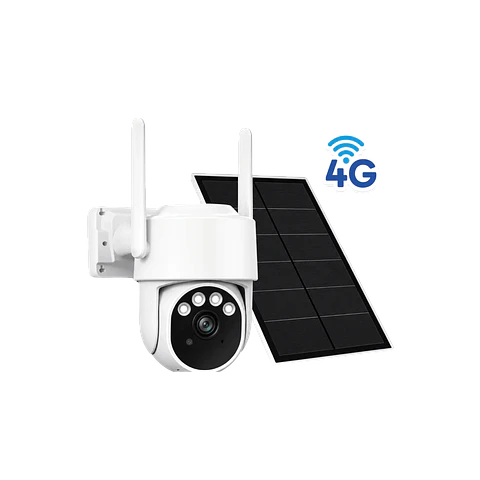 Câmera de vigilância solar 4G AOV 3MP com painel solar de 7W