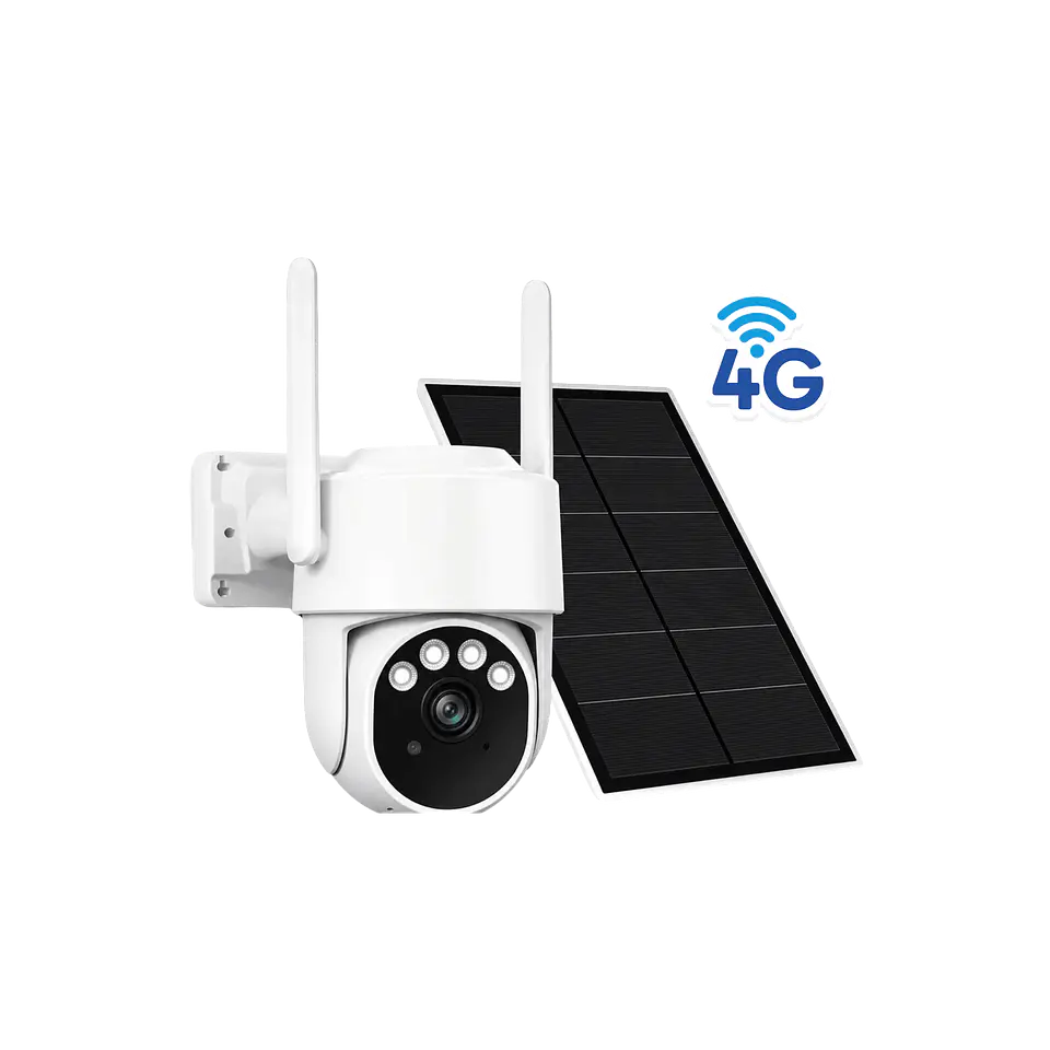 Câmera de vigilância solar 4G AOV 3MP com painel solar de 7W 1