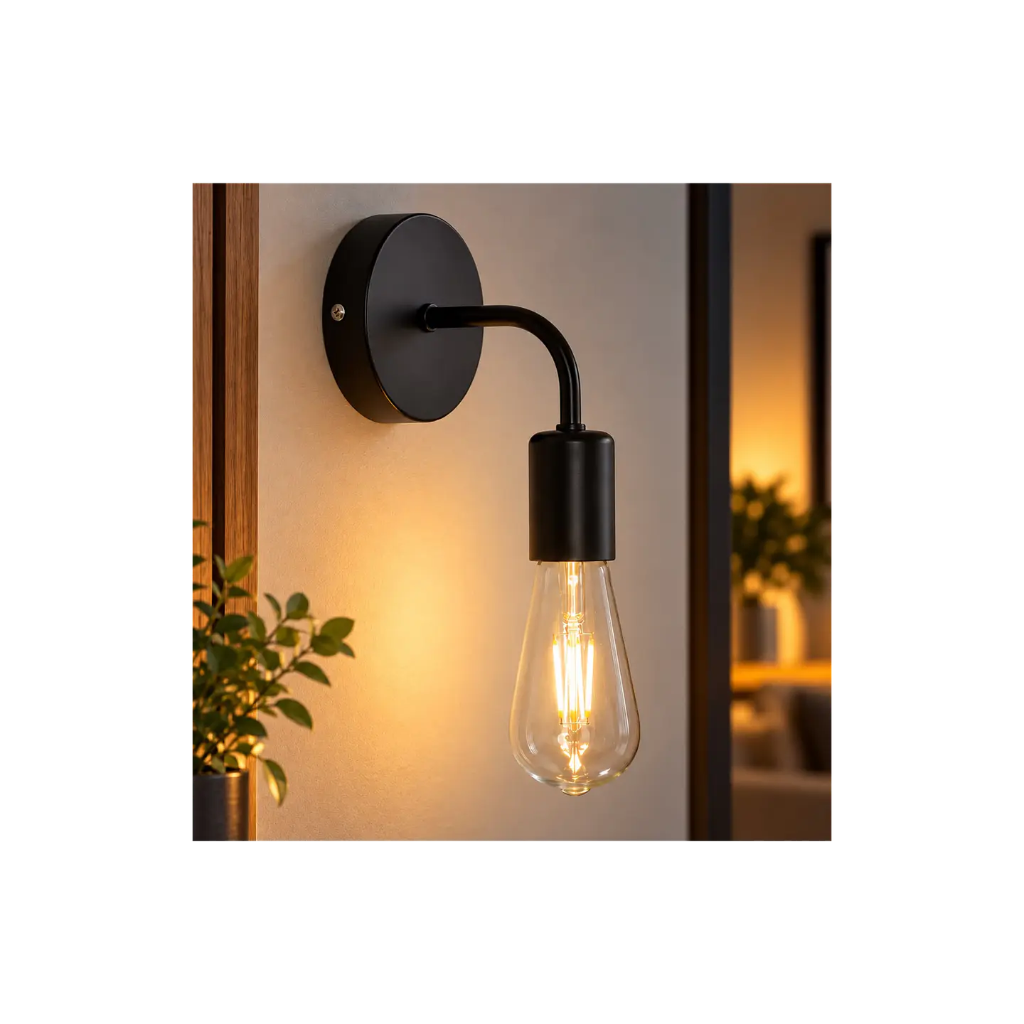Luz De muroe E14 Preto 1