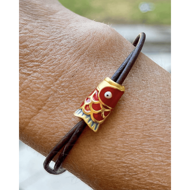 Pulsera Pez Koi Cuero