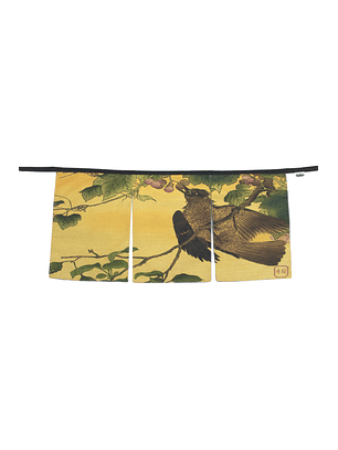 Cortinilla Pájaro comiendo una uva