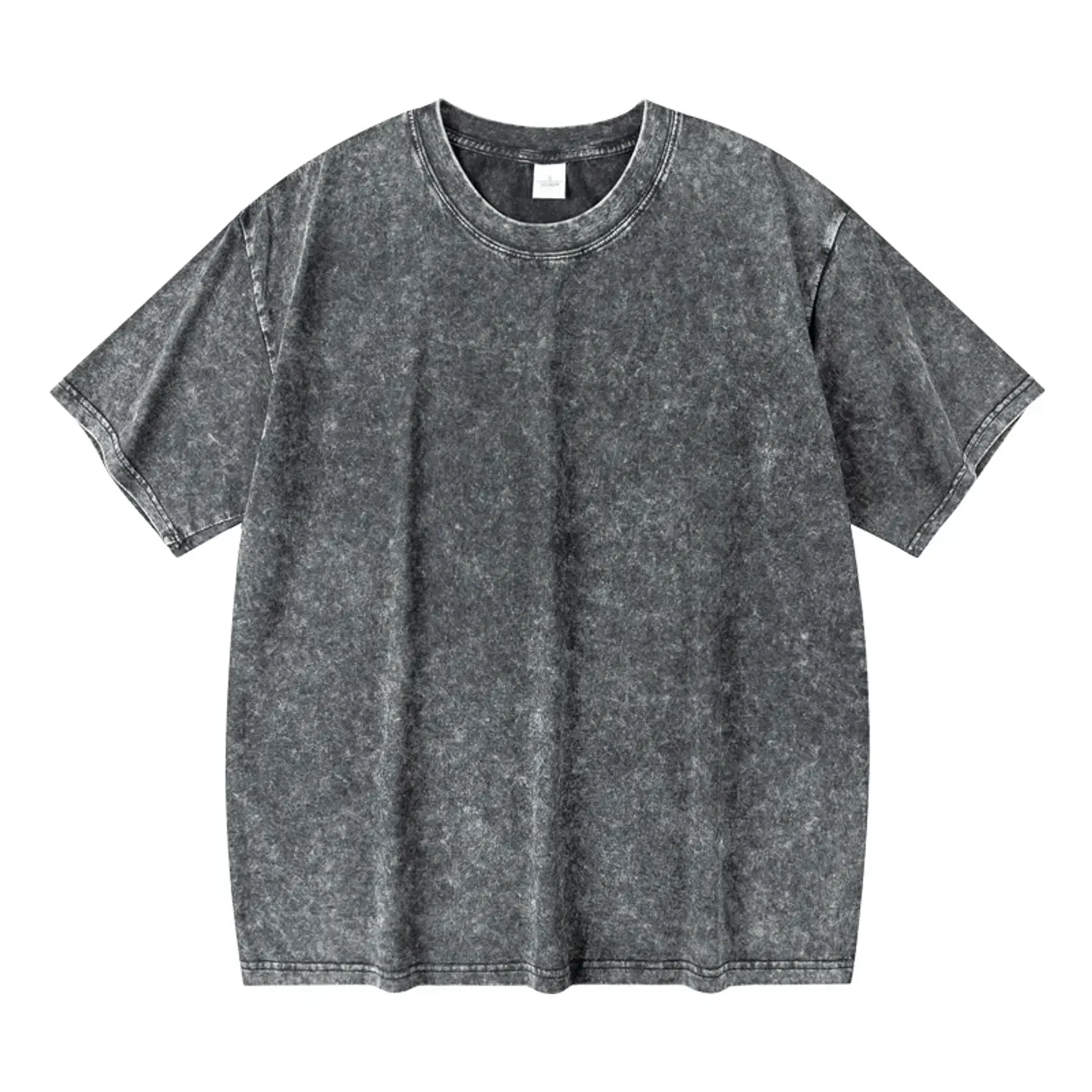 Washed And Distressed 230g Heavyweight Cotton Short Sleeved T-shirt Versatile Men Women Summer Solid Color Loose T Shirts Top 6