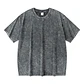 Washed And Distressed 230g Heavyweight Cotton Short Sleeved T-shirt Versatile Men Women Summer Solid Color Loose T Shirts Top - Thumbnail 6