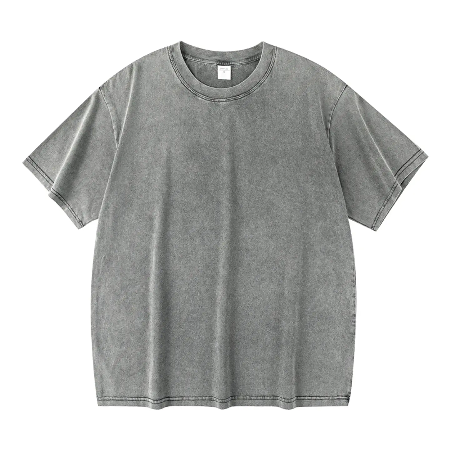 Washed And Distressed 230g Heavyweight Cotton Short Sleeved T-shirt Versatile Men Women Summer Solid Color Loose T Shirts Top 8