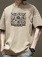 Heavyweight Pure Cotton Summer New Style War  Knight Trendy Brand Short Sleeve T-Shirt Men's Loose Versatile INS Trendy ... - Thumbnail 1