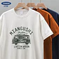 Dukeen Men's 320gsm Plus Size T-shirt 2026 Summer Fashion Retro Bus Printed Fashion T Short Sleeve T-shirt Men's Wear - Thumbnail 1