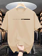 Summer men's 100% cotton casual loose fit large letter print round neck short sleeved T-shirt top High Street Unisex style - Thumbnail 2