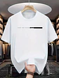 Summer men's 100% cotton casual loose fit large letter print round neck short sleeved T-shirt top High Street Unisex style - Thumbnail 3