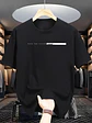 Summer men's 100% cotton casual loose fit large letter print round neck short sleeved T-shirt top High Street Unisex style - Thumbnail 4