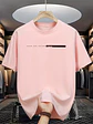Summer men's 100% cotton casual loose fit large letter print round neck short sleeved T-shirt top High Street Unisex style - Thumbnail 5