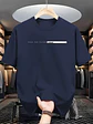 Summer men's 100% cotton casual loose fit large letter print round neck short sleeved T-shirt top High Street Unisex style - Thumbnail 6