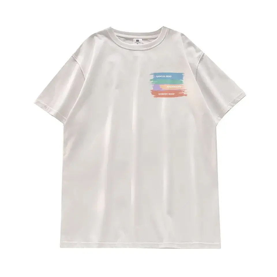 Summer Short Sleeve T-Shirt Unisex Pure Cotton Fashion Brand Heavyweight for Overseas Orders Tailored Fit Men's Women's Top 5