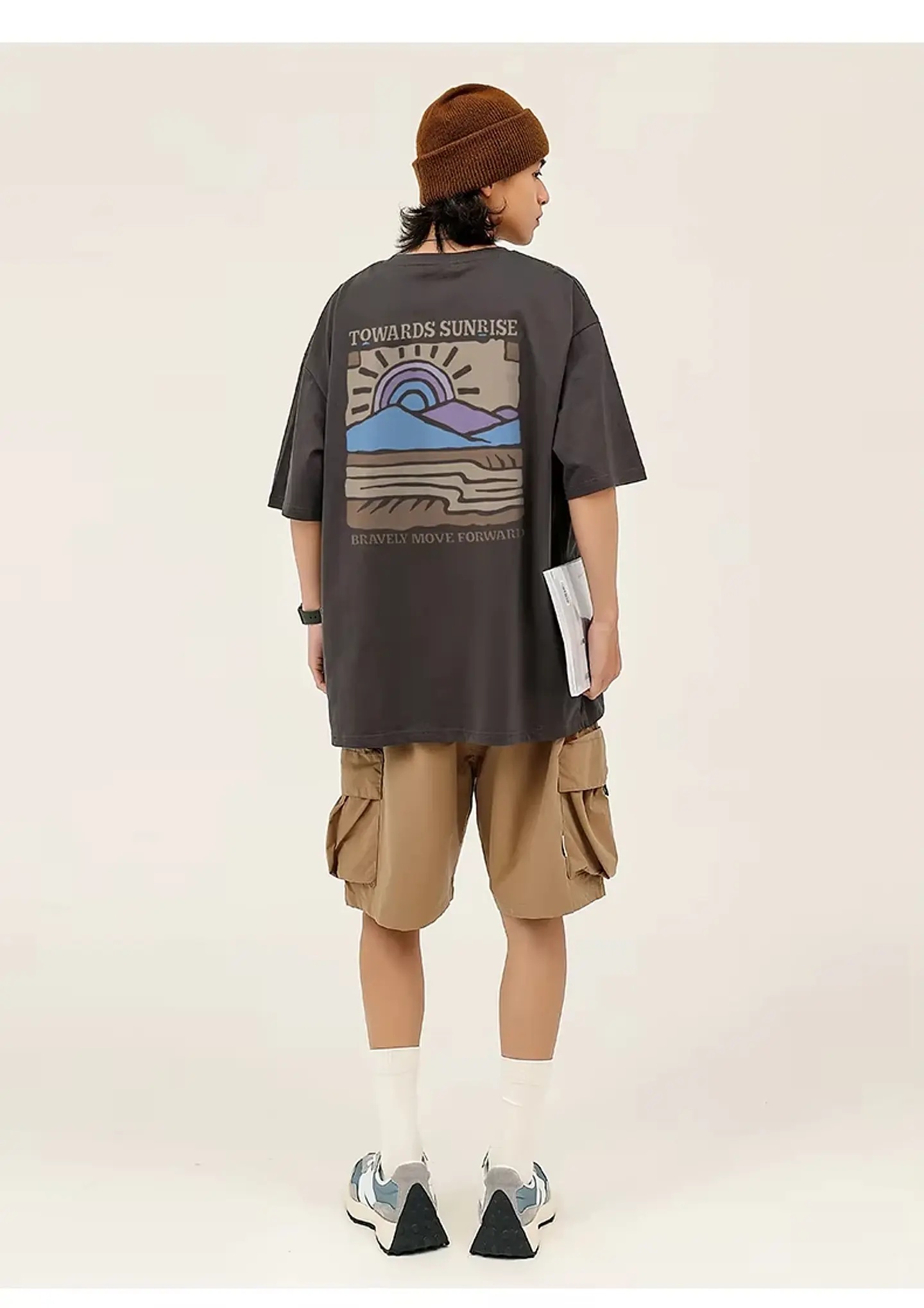 American Retro Pattern Printed Short-sleeved Crew Neck Cotton T-shirt Unisex Top Casual Loose Fashion Streetwear Top 1