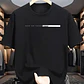 Summer men's 100% cotton casual loose fit large letter print round neck short sleeved T-shirt top High Street Unisex style - Thumbnail 11