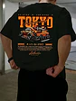 New men's summer fashion casual Japanese Tokyo pattern printed round neck short sleeved polyester fabric breathable T-shirt - Thumbnail 4