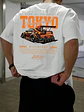 New men's summer fashion casual Japanese Tokyo pattern printed round neck short sleeved polyester fabric breathable T-shirt - Thumbnail 5