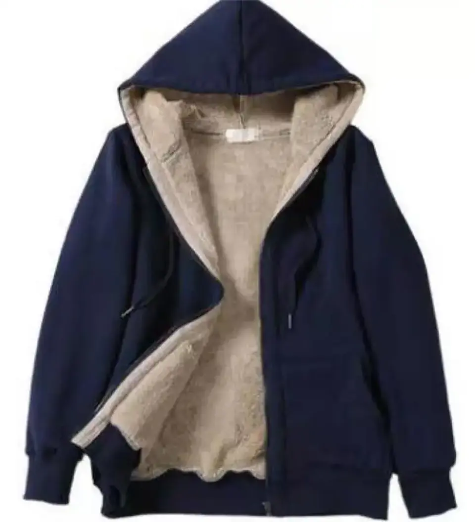 Autumn New Street Style Women's Hooded Long Sleeve  Color Sweatshirt Printed Plush Loose Outerwear Casual Streetwear 11