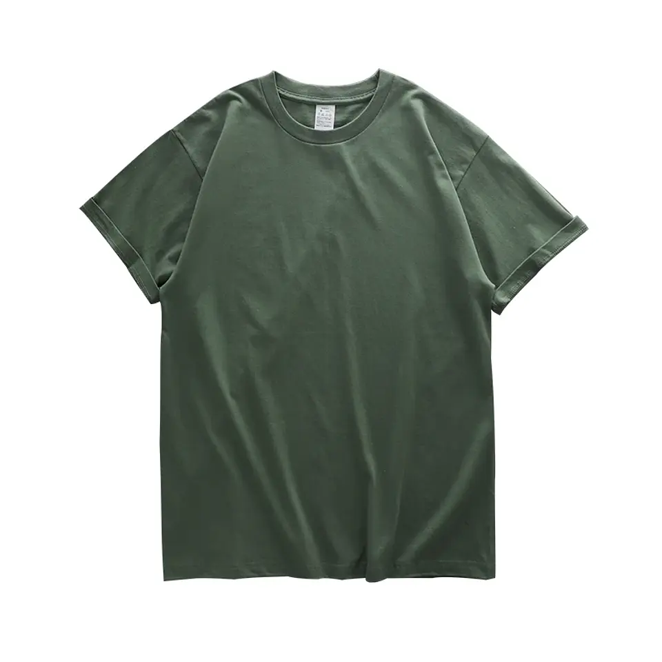 Dukeen 280gsm Oversized Heavy T-Shirt for Men Summer Short Sleeve Tee Cotton Solid Color Top Casual T Shirts One Piece 8