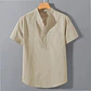 Men's Summer Short Sleeve Solid Color T-shirt Pocket Design Button Shirts Daily High Street Wear Simple Comfortable Style - Thumbnail 8