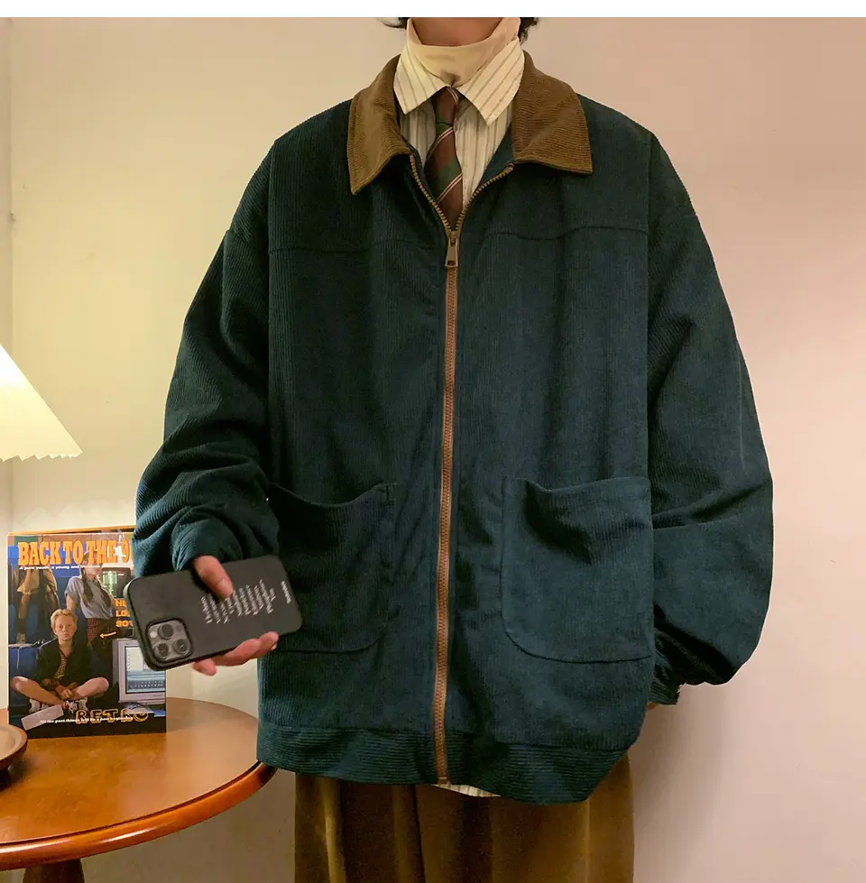 American Style Vintage 2026 Men Bomber Jacket Windbreakers Zipper Coats Autumn Loose Cargo Outwear 14